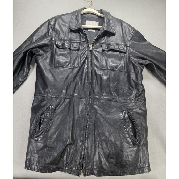 Wilsons Leather Other - M Julian x Wilsons Leather Men Leather Trench Coat Black Vintage Y2K Gorpcore